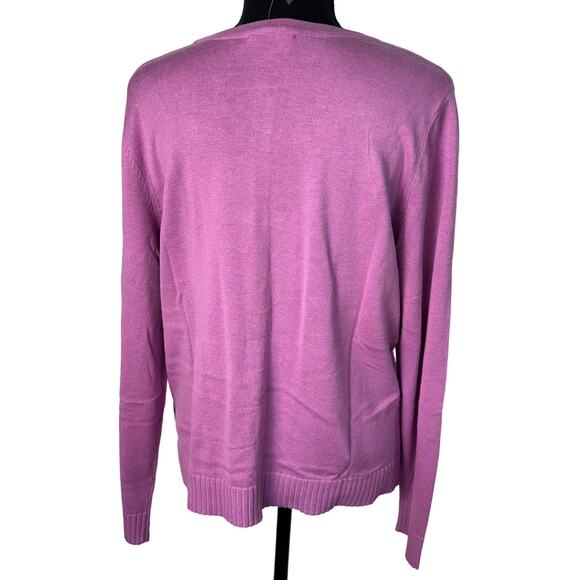 QVC Isaac Mizrahi Live! Floral Embroidered Cardigan Color Orchid Size M NWT - Picture 3 of 10